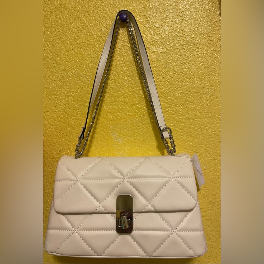 ALDO White Quilted Shoulder/Crossbody Bag